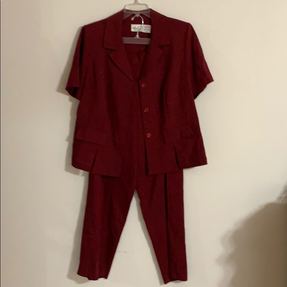 2 Piece Red with Black detail: jacket & pants